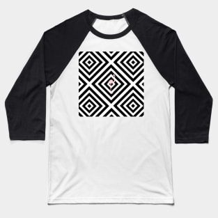 Flamingo - Abstract geometric pattern - black and white. Baseball T-Shirt